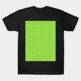 Retro Inspired D20 Circles Seamless Pattern - Lime Green T-Shirt